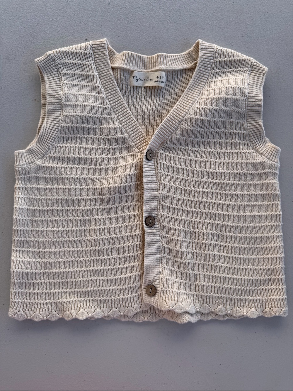 Rylee + Cru Cream Knit Vest